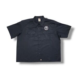 DEATH WISH COFFEE X Dickies Button Up Short Sleeve Black Shirt Men's 4XL